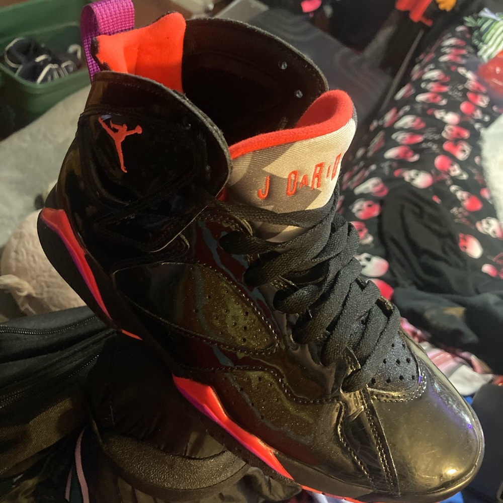 Jordan Kids Black and Pink Sneakers